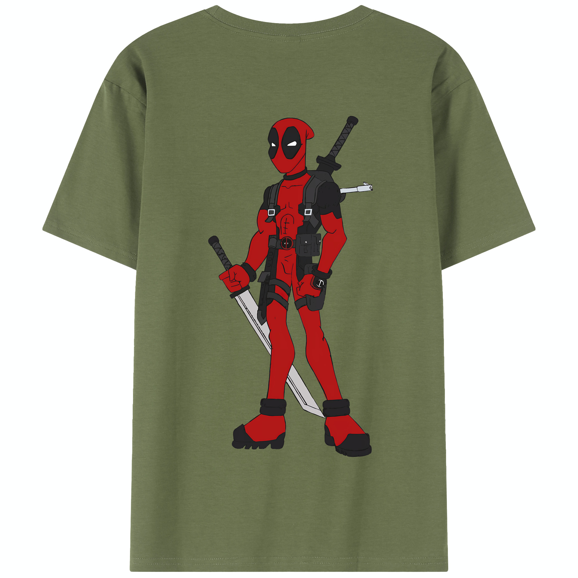 （画像用） Deadpool デッドプール 綿100％半袖Tシャツ（背面プリント）